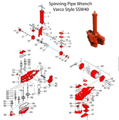 1490Nm API Oilfield SSW40 Drill Pipe Spinning Wrench